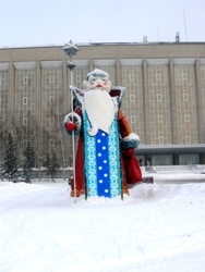 Дедушка мороз на центральной площади Новосибирска. Фото: Оксана Астахова